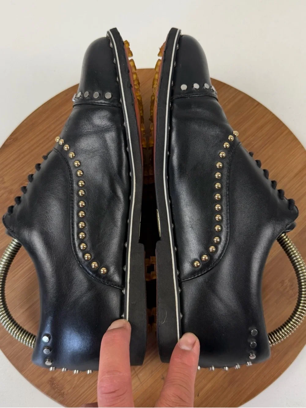 G/FORE Studded Bling Black Leather Golf Shoes - Picture 7 of 9